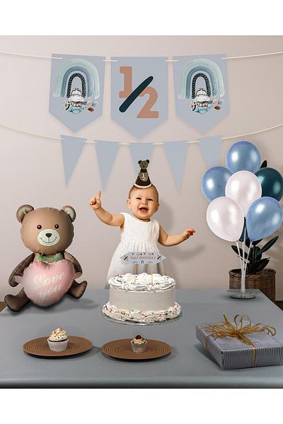 SmyrnaDesing 1/2 Month Half Age Party Set