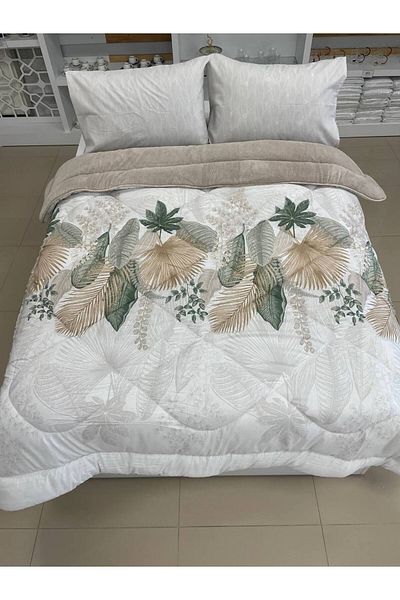 Sudemhome Double Double Sided Luxury Welsoft Elite Quilt Soft Fleece Quilt and Pillow Case Alena Beige