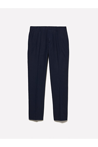 Sisley Erkek Koyu Lacivert Streç Pamuklu Logo Detaylı Slim Fit Chino Pantolon
