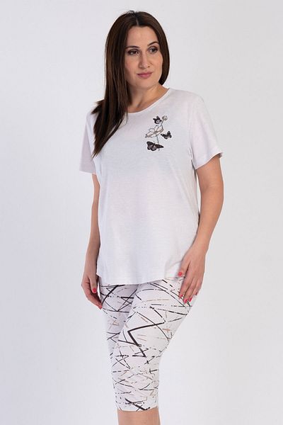 VİENETTA Σετ πιτζάμες με κοντό μανίκι Capri Plus Size - 312064