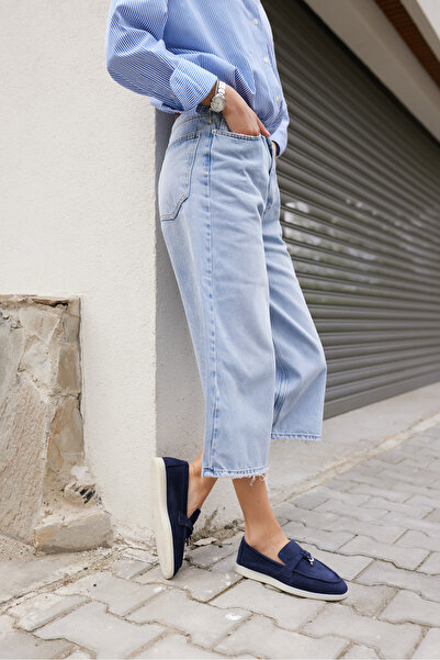 ANGELİNA JONES Дамски тъмносини велурени мокасини CASADO