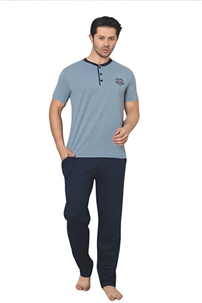 Farya Home Dreamy Cotton Pocket Σετ Πλεκτό Ανδρικό Σετ Πιτζάμες με κοντό μανίκι