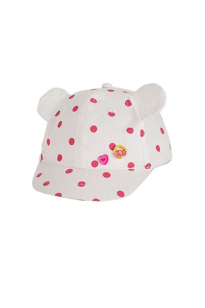 Kitti 1-4 Years 46cm Girl Speckle Pattern Eared Summer Adjustable Hat Cap Ecru Y91002