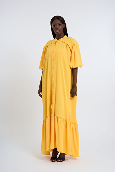 HANIQA Ženska crna duga haljina Sa deznom - 3233