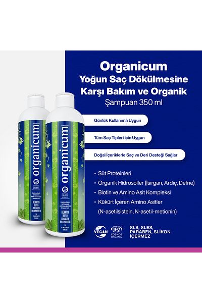 Organicum Care and Repair Shampoo Against Intense Hair Loss 350 ml