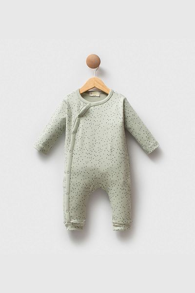 Numuu Long Sleeve Cotton Side Closure Soft All Patterned Baby Boy Jumpsuit Without Booties