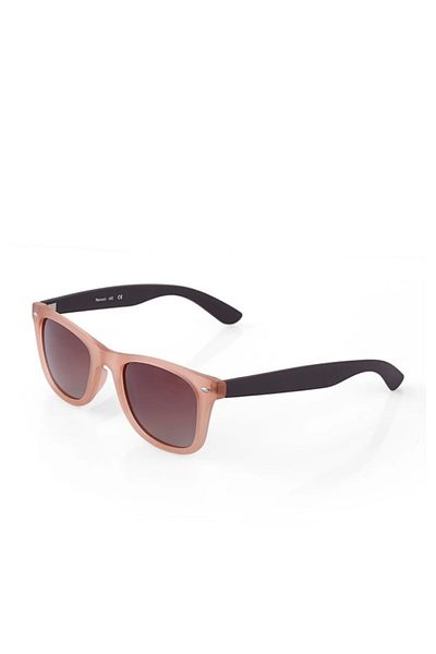 Ferrucci Transparent Bronze Matte Rectangle Framed Brown Handle and Glass Brand Model Unisex Sunglasses