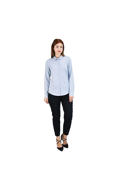 Giordano Women's Oxford Acute Collar Long Sleeve Shirt