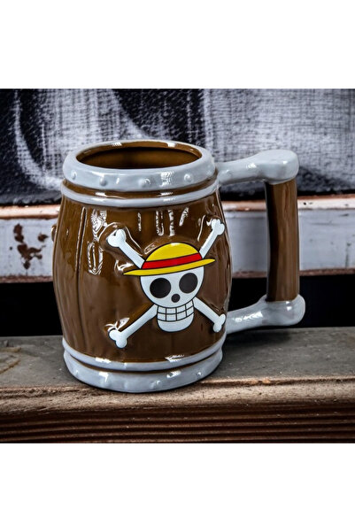 Meyra Accessories One piece iskelet fıçı 3D tasarımlı seramik kupa bardak sevimli hediyelik