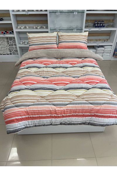 Sudemhome Double Double Sided Luxury Welsoft Elite Quilt Soft Fleece Quilt and Pillowcase Tasel Beige