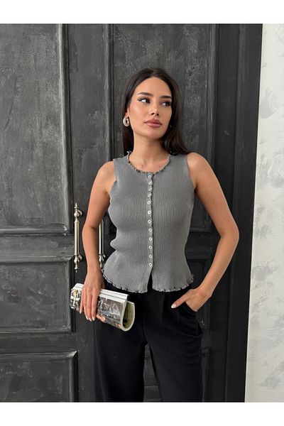 ZF BUTİK Buttoned Ribbed Vest