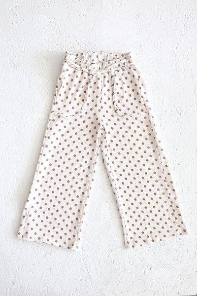 Monila Girl's Crinckle Fabric Wide Leg Comfortable Pants with Elastic Waist