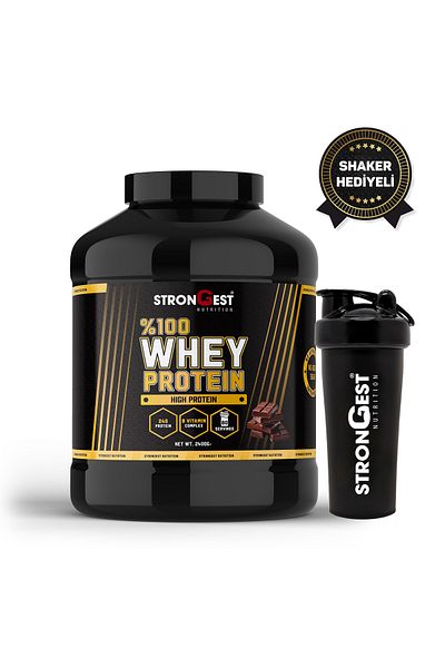 STRONGEST Whey Protein 2400Gr 80 Servings Chocolate Flavored 100% Protein Powder