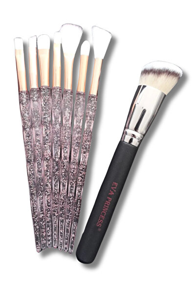 Eva Princess 7'li Simli Makyaj Seti Ve Allık Fırçası