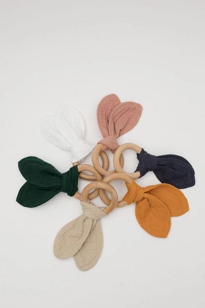 Svava Baby Wooden Muslin Cloth Teether Mouth Wipes (3 Pieces)