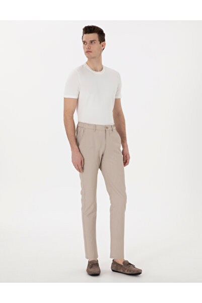Pierre Cardin Vizon Slim Fit Gofre Kanvas Pantolon 50308099-VR052