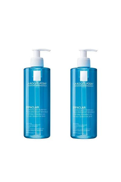 La Roche Posay Effaclar Gel Cleanser 400ml x2 | Oily Skin Purifying Foaming Cleanser Duo