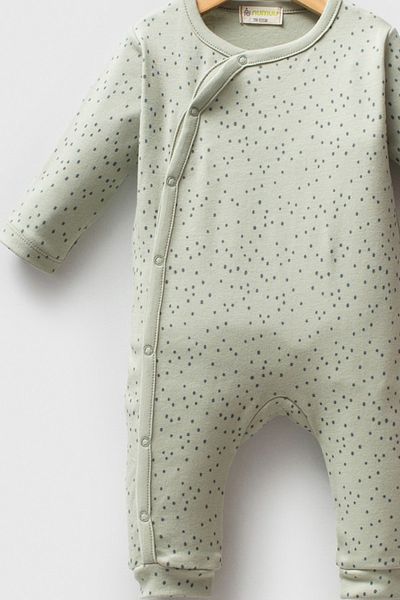 Numuu Long Sleeve Cotton Side Closure Soft All Patterned Baby Boy Jumpsuit Without Booties