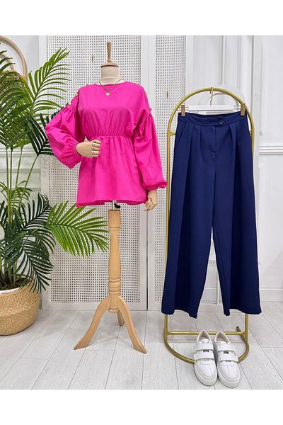 onix Wenka Palazzo Pants Navy Blue