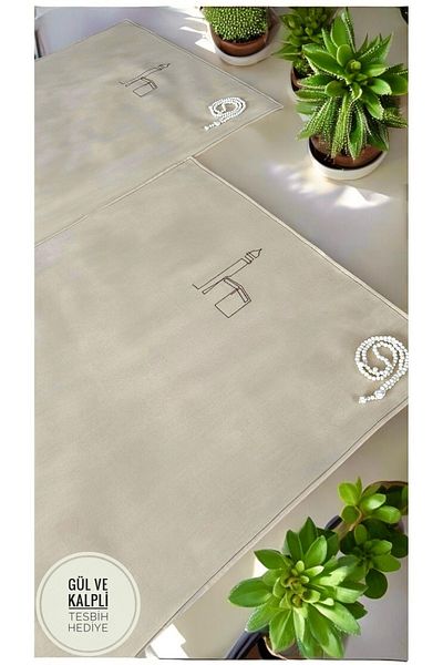 Nurdan Keskin Minimal Linen Prayer Rug, Dowry and Gift Bag