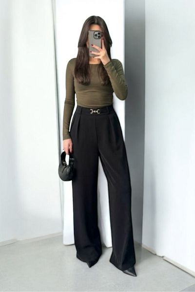 bb butik basic Premium Series Buckle Palazzo Trousers Pr1626