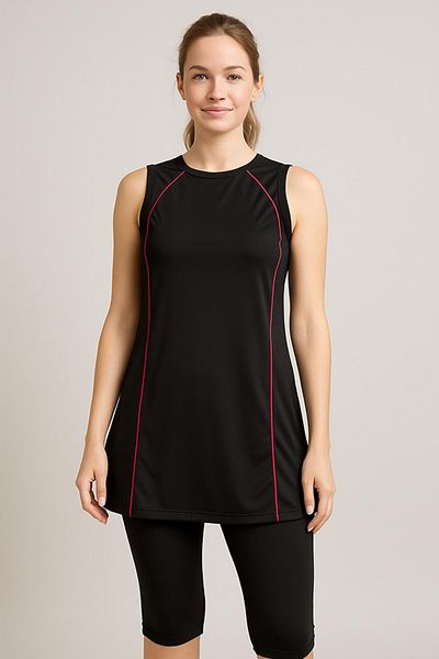 TESMAY Half Off Zero Sleeve Turtleneck Swimsuit