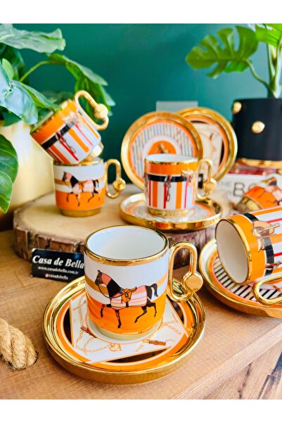 CASA DE BELLA Truva 6 Kişilik Porselen Kahve Fincanı