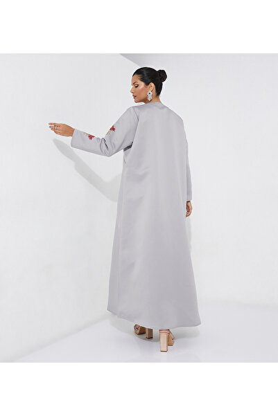 Rosette Abaya Gray jacket Maroon