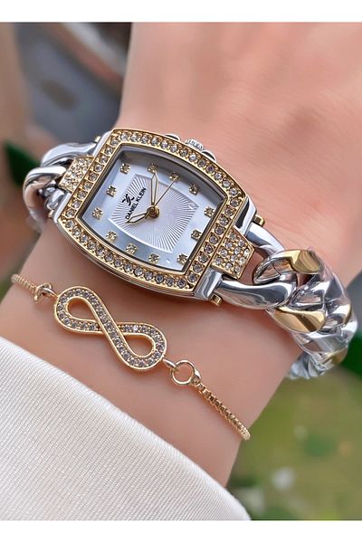 Daniel Klein Double Color Waterproof Women's Wristwatch - With Bracelet Gift