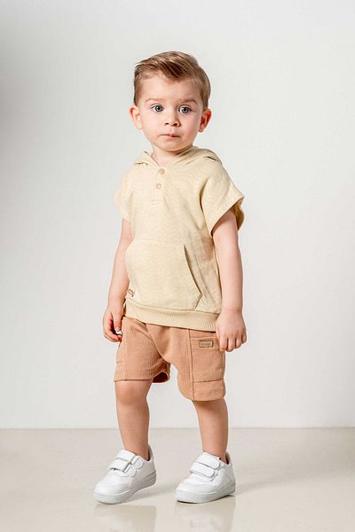 bombe Baby Kids Boy Bottom Top Double Set Brown- Brown