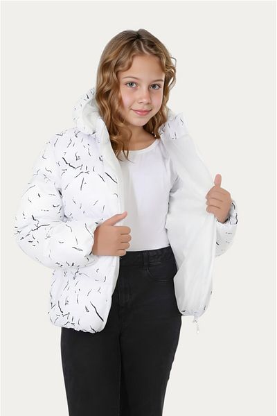 Outriverkids Jachetă pufă cu glugă detașabilă, impermeabilă și rezistentă la vânt, pentru fete