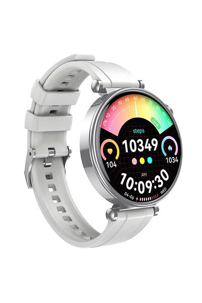 REDz Accessories XO-GT4 Mini Smart Watch, Bluetooth Calls, 1.32” AMOLED Screen, 200mAh Battery, Slim Silicone, Gray
