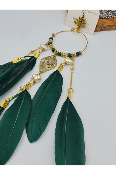 SE Jewellery Collection Selin Ersoy Authentic Bohemian Colorful Color Bird Feather Dangle Single Earrings