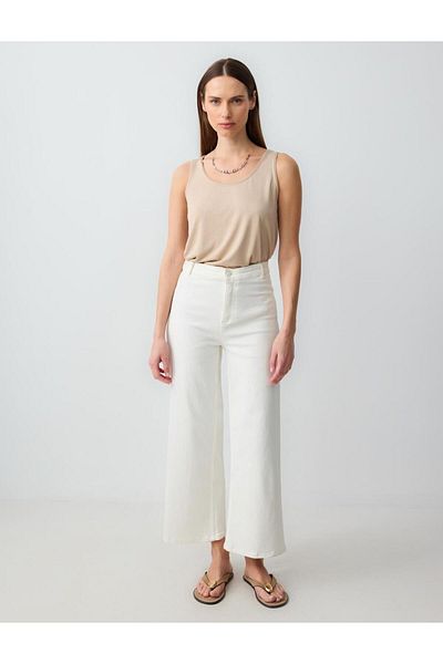 Jimmy Key Mink comfortable cut u-neck sleeveless modal knitted tank top