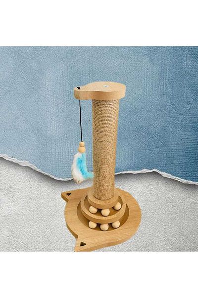 pethomealpi Cat Scratch Wooden Ball Cat Toy