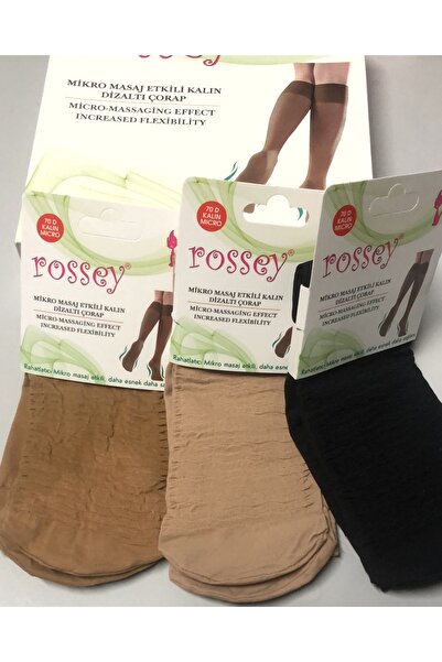 rossey Micro Masaj etkili Kalın(80d) Dizaltı Çorap-Siyah(500)-12 çift