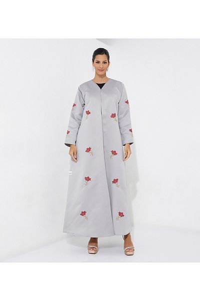 Rosette Abaya Gray jacket Maroon
