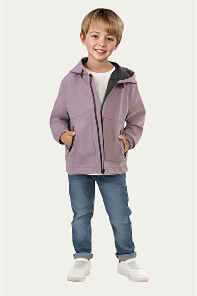 Outriverkids Dečačka kabanica u šljivastoj boji i Otporan na vetar Sa kapuljačom