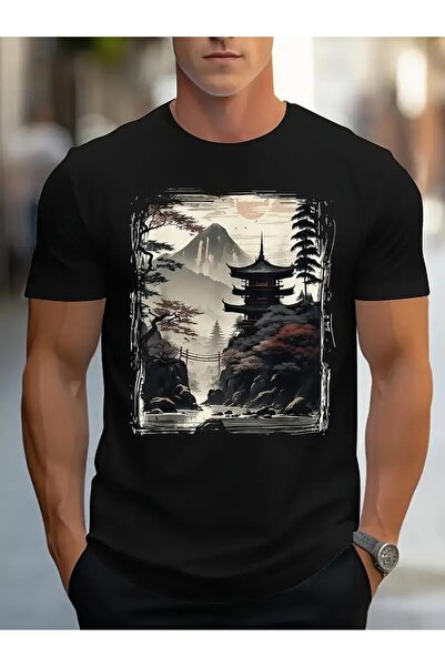 LAND MODA Tricou casual din bumbac pentru bărbați - cu mânecă scurtă, guler r...