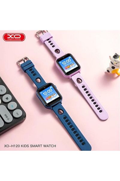 REDz Accessories Ceas inteligent XO-H120, pentru copii, baterie de 450mAh, multifuncțional, memorie RAM de 32Mb, silicon, albastru