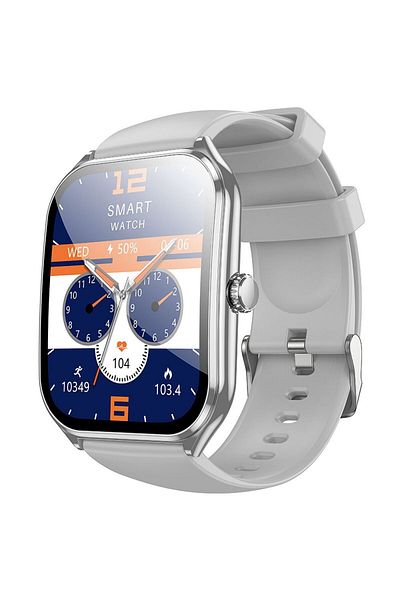 REDz Accessories Hoco Smartwatch with Call Function, 1.96 inch AMOLED Screen, IP67, Model Y28, Gray/Silver