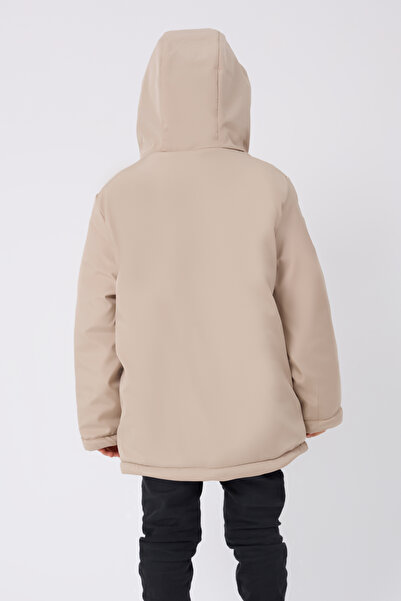 Outriverkids Palton de iarnă pentru băieți - impermeabil și rezistent la vânt, glugă, 3 buzunare, blană de piatră