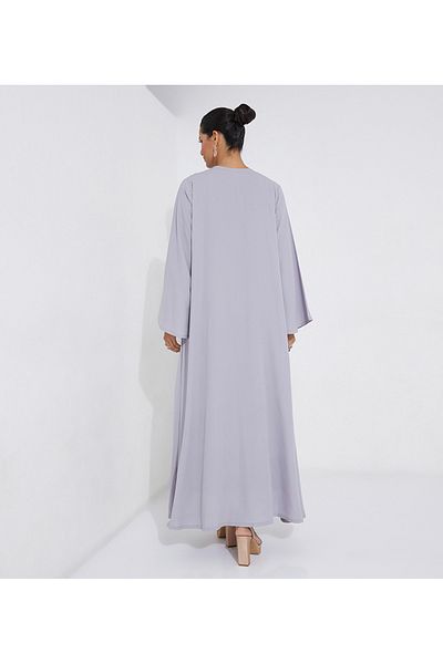 Rosette Abaya Gray French Solid
