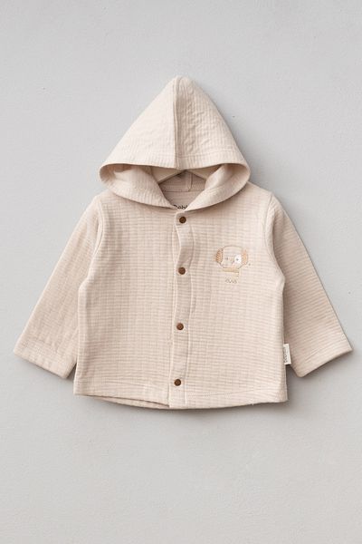 Bebitof Cute Puppies Patterned Hooded Cotton Baby Cardigan