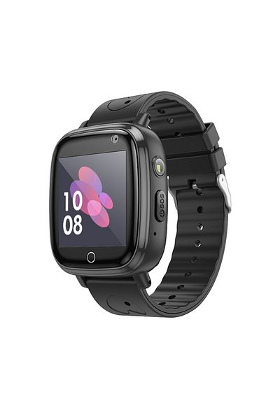 REDz Accessories HOCO Y100 Smart Watch, for Children, 400mAh Battery, Bluetooth, 32Mb+32Mb Memory, Silicone, Black