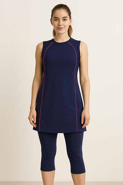 TESMAY Half Off Zero Sleeve Turtleneck Swimsuit