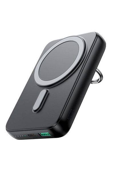 REDz Accessories Joyroom Magsafe Battery Jr-w050, Ring Holder, Wireless 10,000mah, Usb And Type-c Port, Black