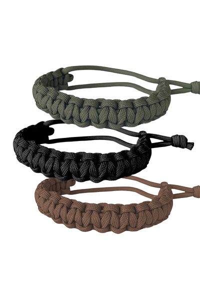 UTX Tactical 3-Piece Paracord Survival Bracelet (Black-Khaki-Brown)