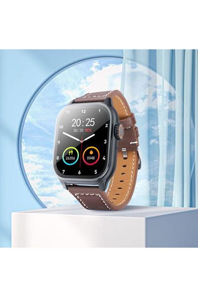 REDz Accessories HOCO Y17 Smart Watch, 300mAh Battery, Bluetooth Call Function, 2.03 inch, Leather look, Brown