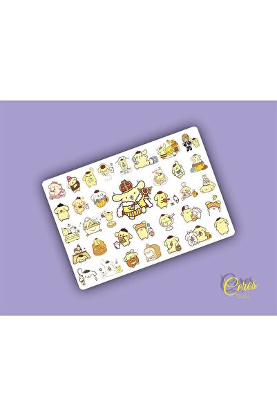 Ceres Studio Pompompurin Sanrio Hello Kitty Sticker Etiket 1 Sayfa 35 Adet Et...